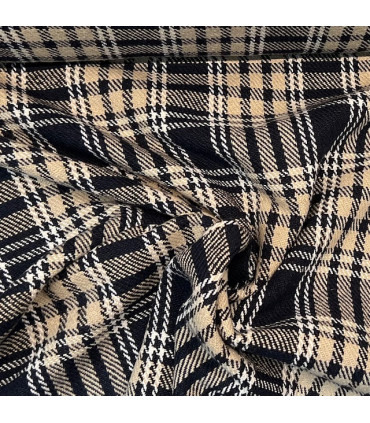 Rutet Ull Tweed med Stretch