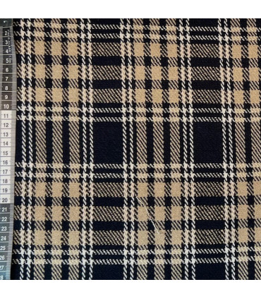 Rutet Ull Tweed med Stretch