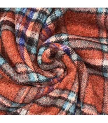 Rutet Ullflanell-RustOransje