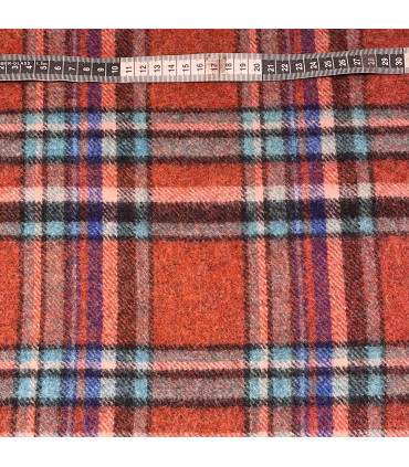 Rutet Ullflanell-RustOransje