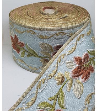 Brokadebånd 3D blomster