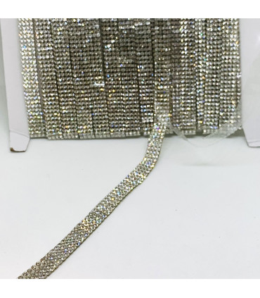 Strassbånd sølv hotfix