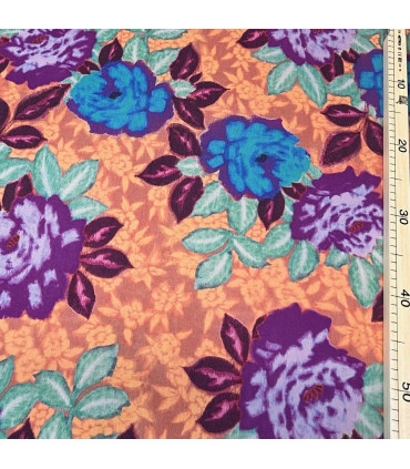 Blomstret ull med stretch-982