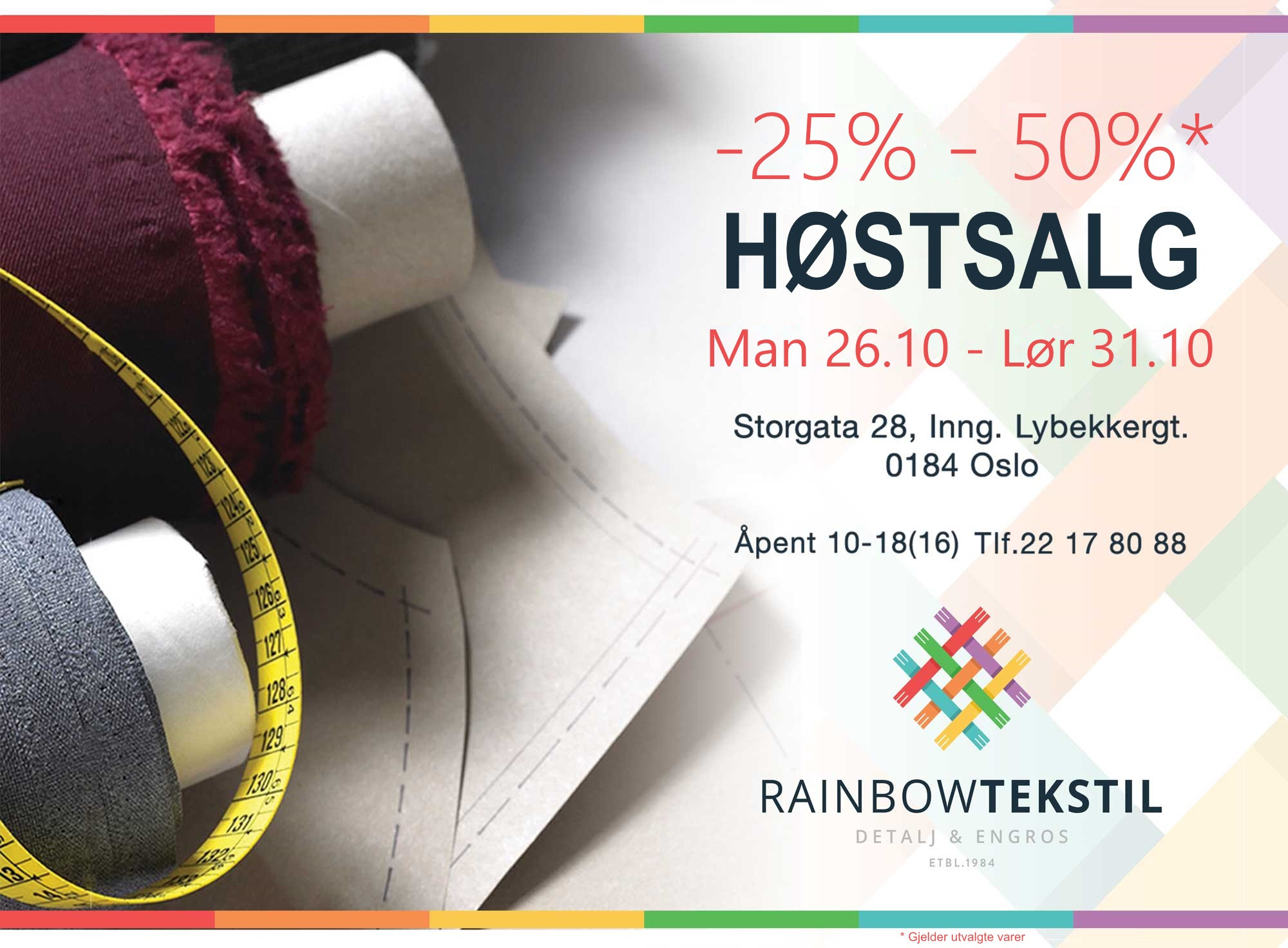 Rainbow Tekstil HØSTSALG